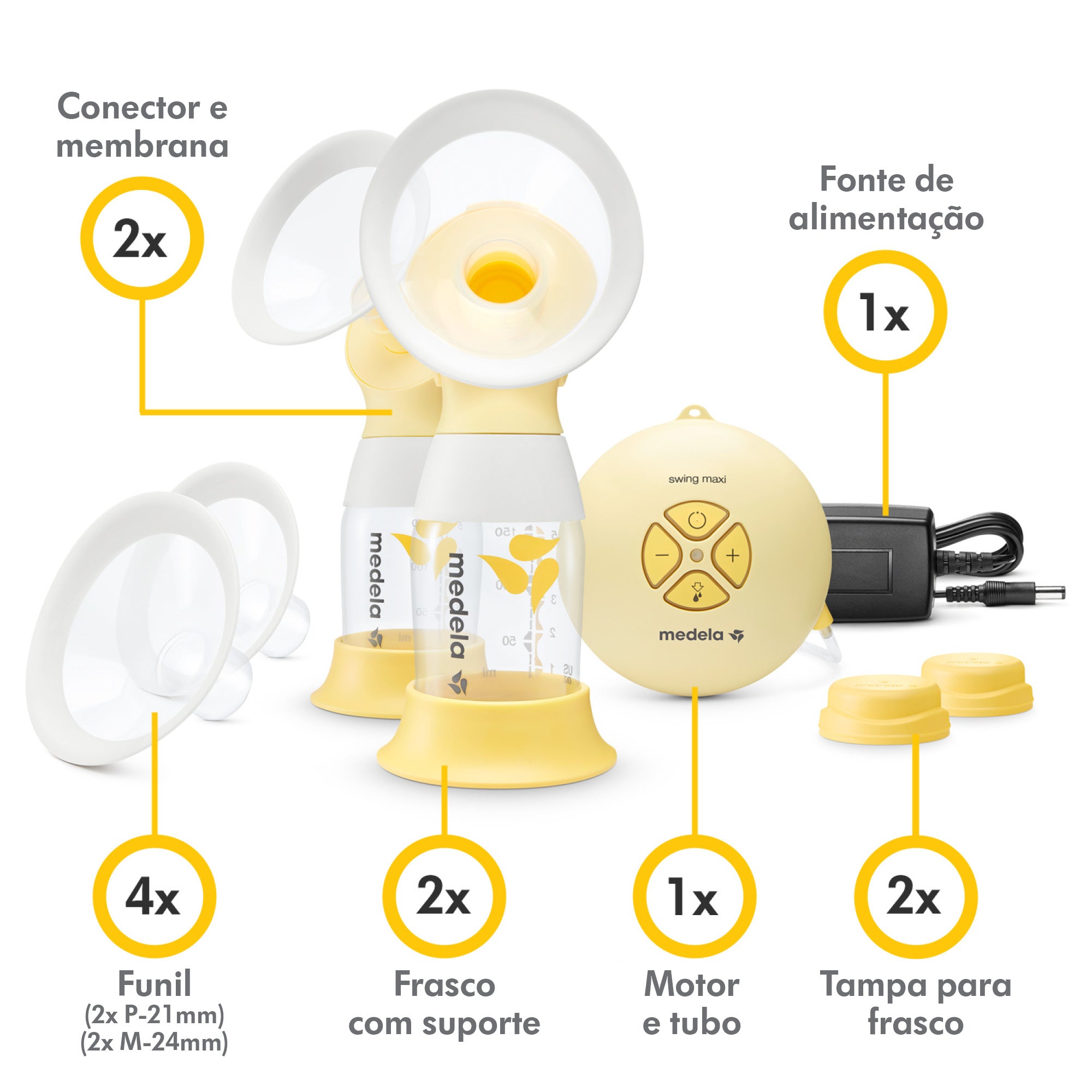 Extrator de Leite Materno Elétrico Medela Swing Maxi Flex - Bomba Dupla