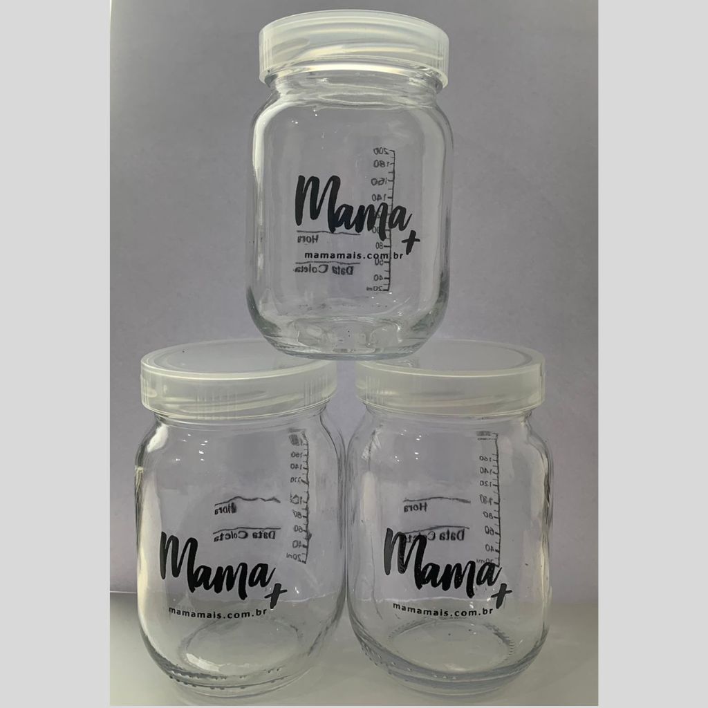 Frascos para armazenar leite materno - kit com 3 unidades