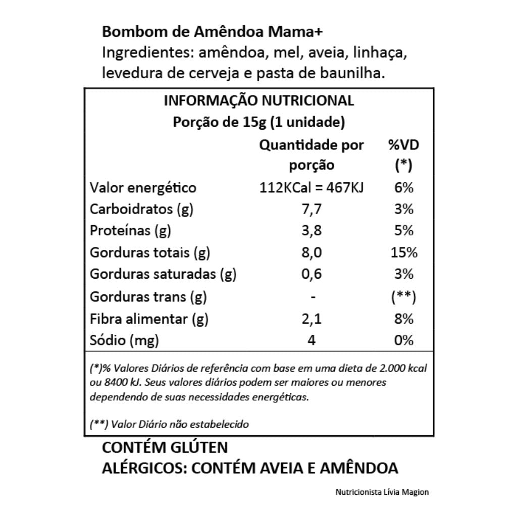 Bombom Integral de Amêndoa Mama+