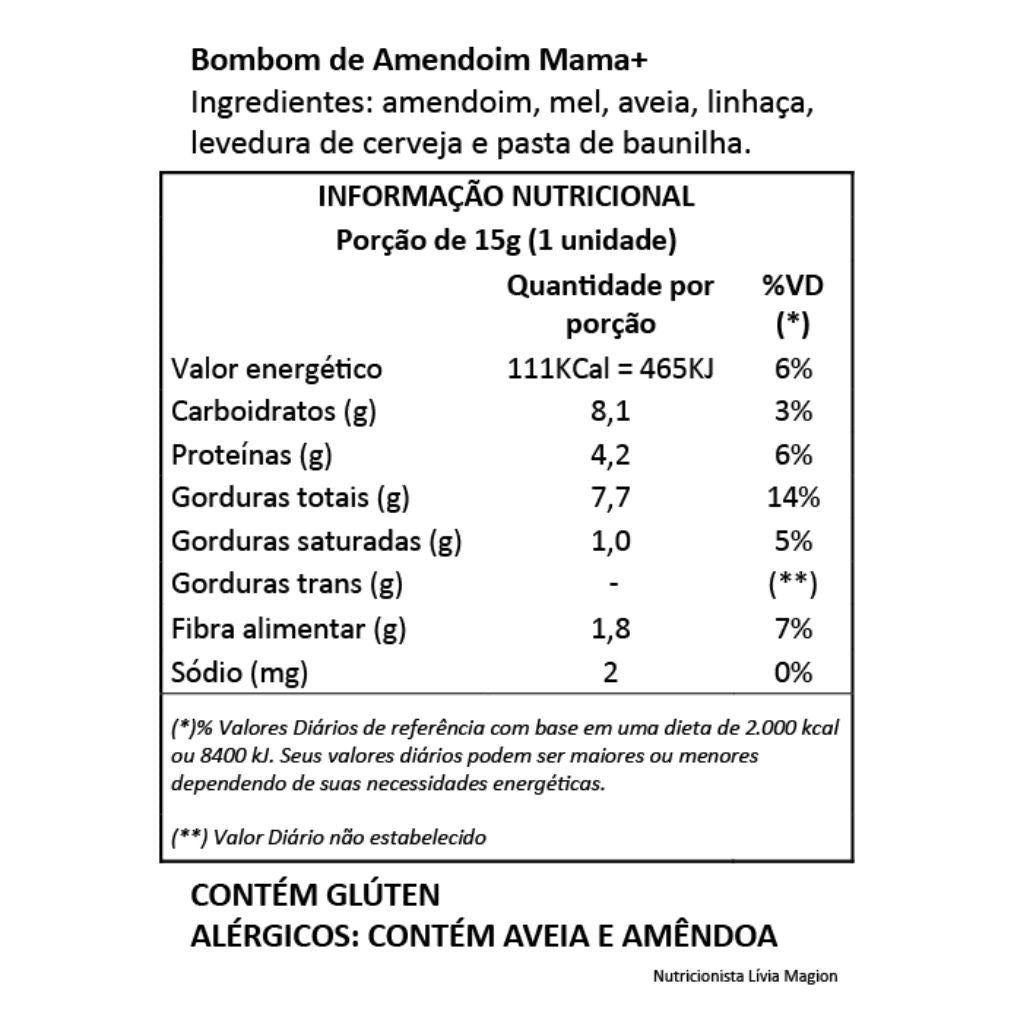 Bombom Integral de Amendoim Mama+