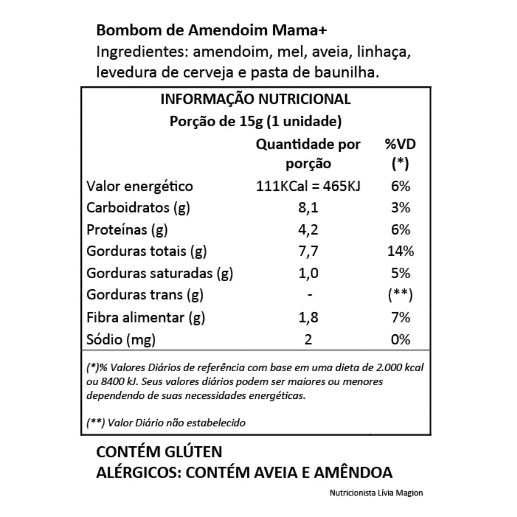 Bombom Integral de Amendoim Mama+
