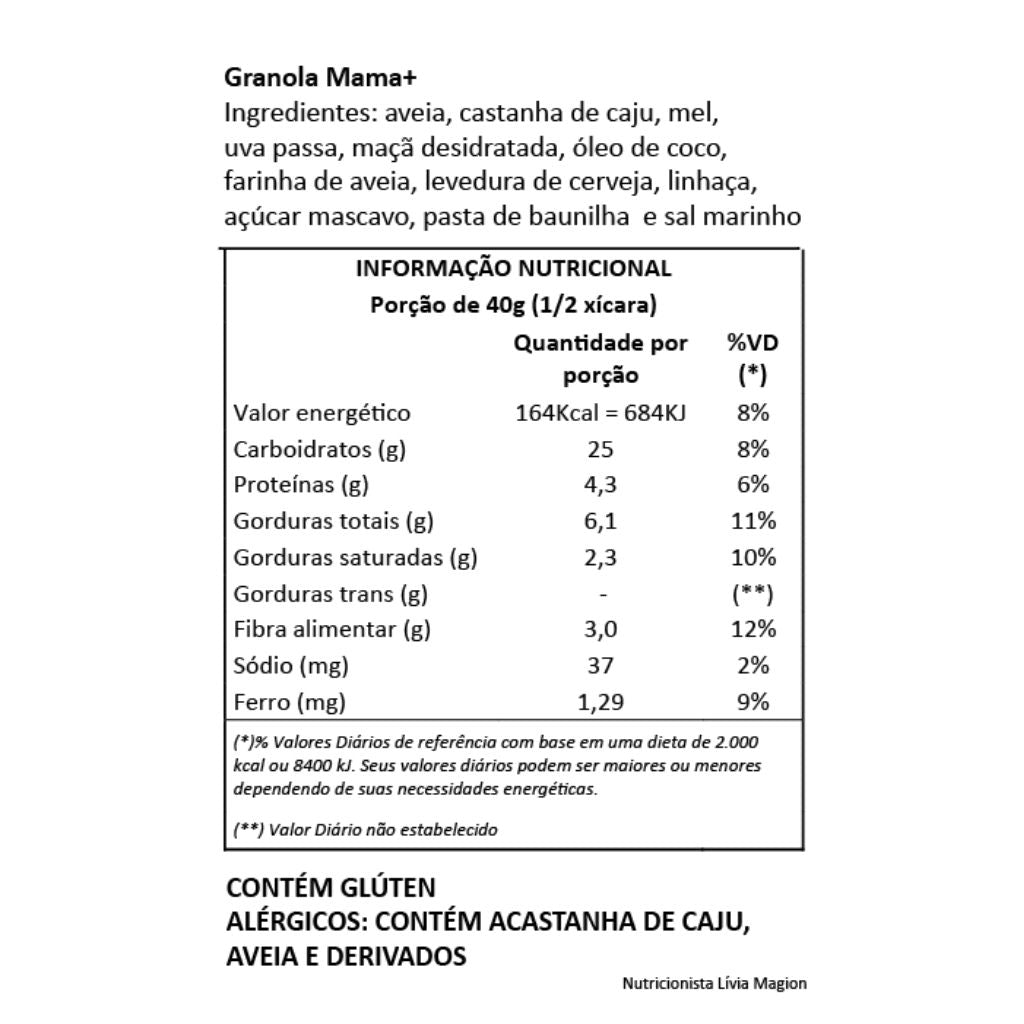 Granola Mama+ Maçã com uva passa